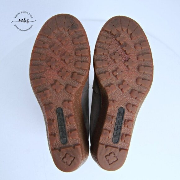 EUC Timberland Earthkeepers Amston Wedge Ankle Boots Gray Black Women 7 - Picture 12 of 13